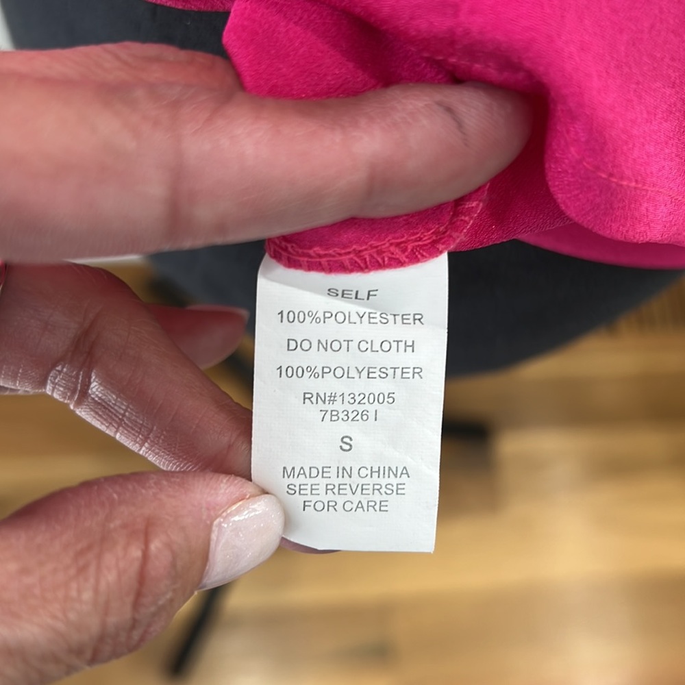 Entro Hot Pink Spaghetti Strap Racer-Back Ruffle-Front Top, Size S - Picture 9 of 10